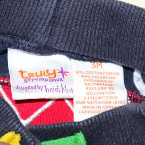Truly Scrumptious Baby Pants 3M Navy Blue Zip-Back Monster Face - Picture 5 of 5